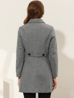 Women's Cozy Long Pea Coat – Button Front