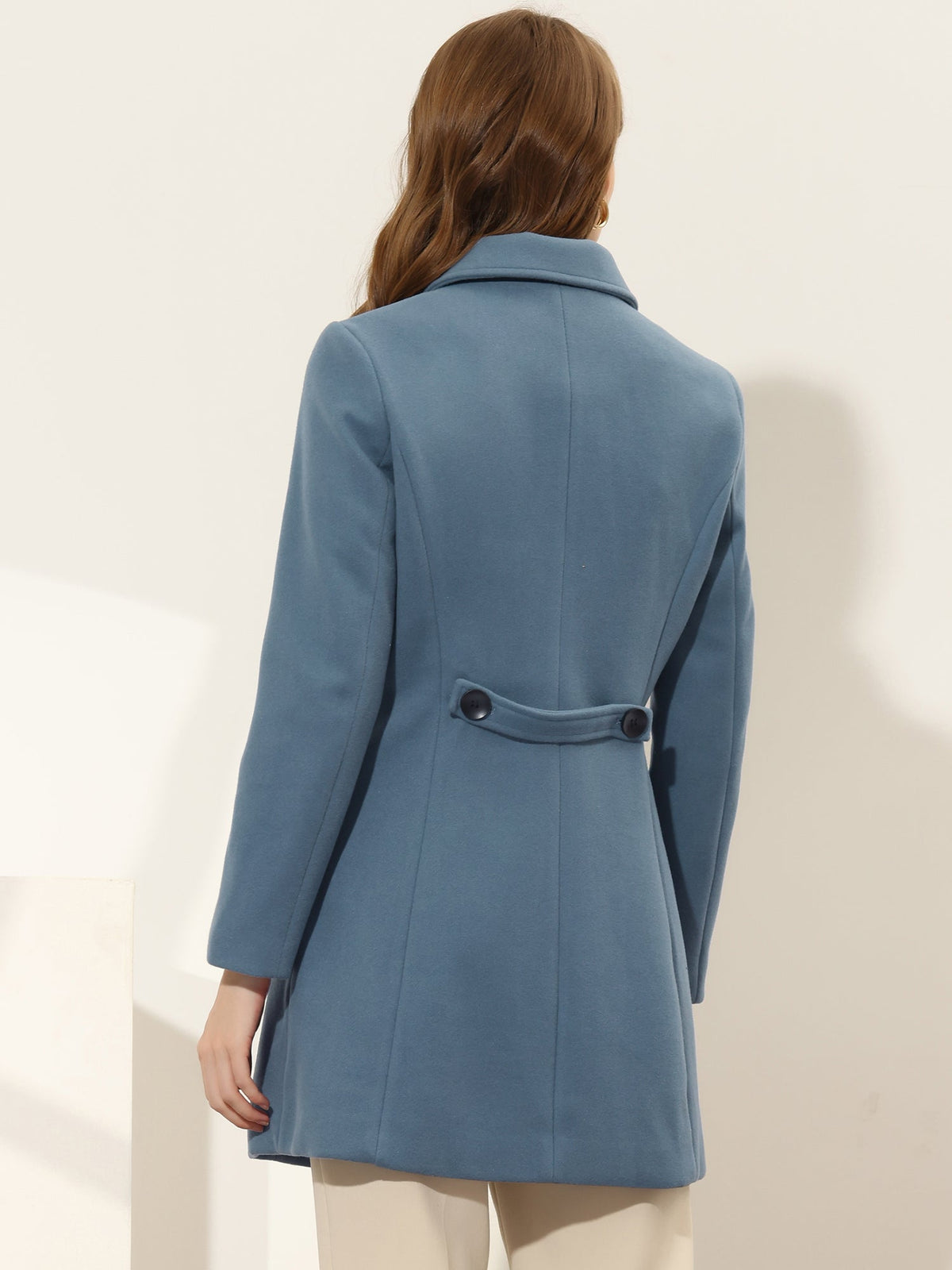 Women's Cozy Long Pea Coat – Button Front