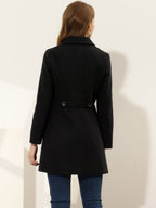 Women's Cozy Long Pea Coat – Button Front