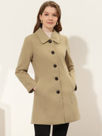 Women's Cozy Long Pea Coat – Button Front