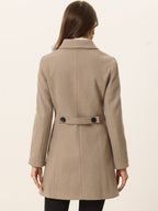 Women's Cozy Long Pea Coat – Button Front