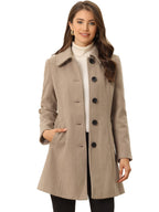 Women's Cozy Long Pea Coat – Button Front