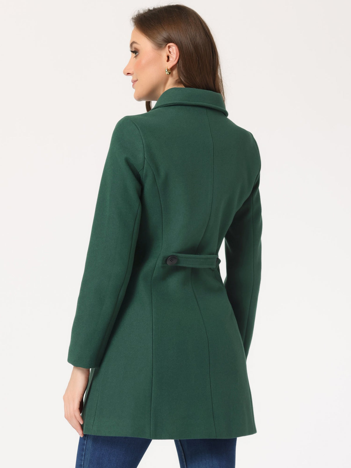 Women's Cozy Long Pea Coat – Button Front