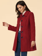 Women's Cozy Long Pea Coat – Button Front