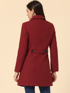 Women's Cozy Long Pea Coat – Button Front