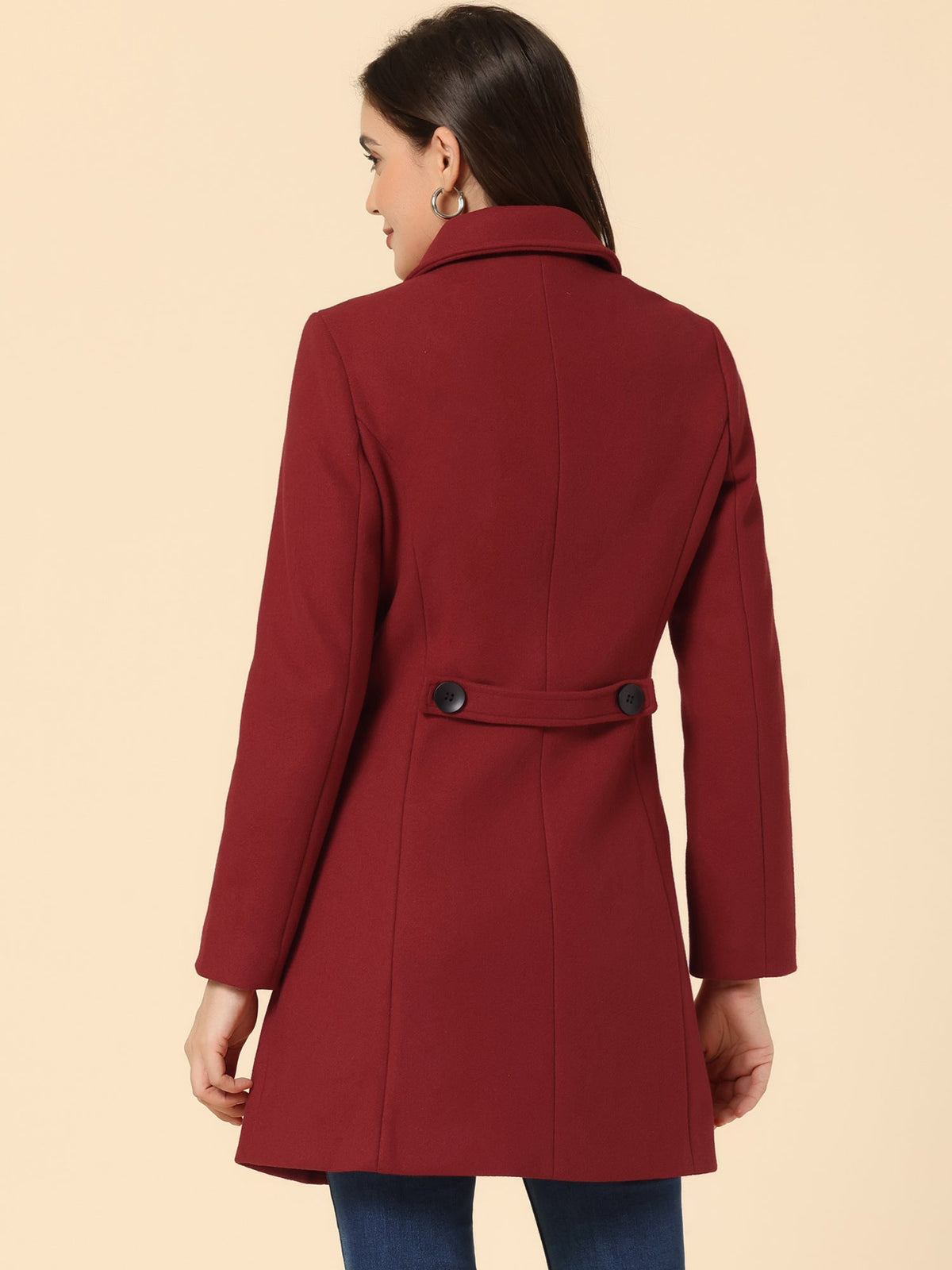 Women's Cozy Long Pea Coat – Button Front