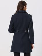 Women's Cozy Long Pea Coat – Button Front