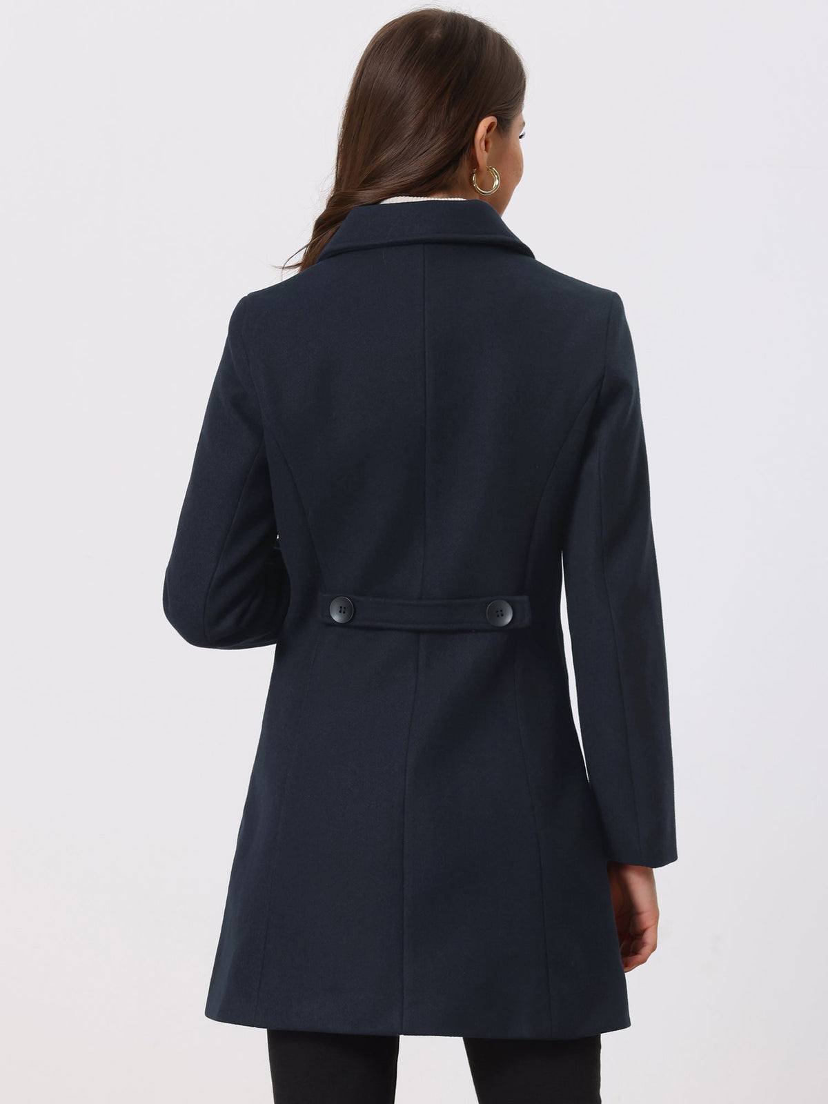 Women's Cozy Long Pea Coat – Button Front