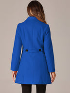 Women's Cozy Long Pea Coat – Button Front