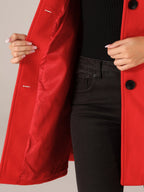 Women's Cozy Long Pea Coat – Button Front