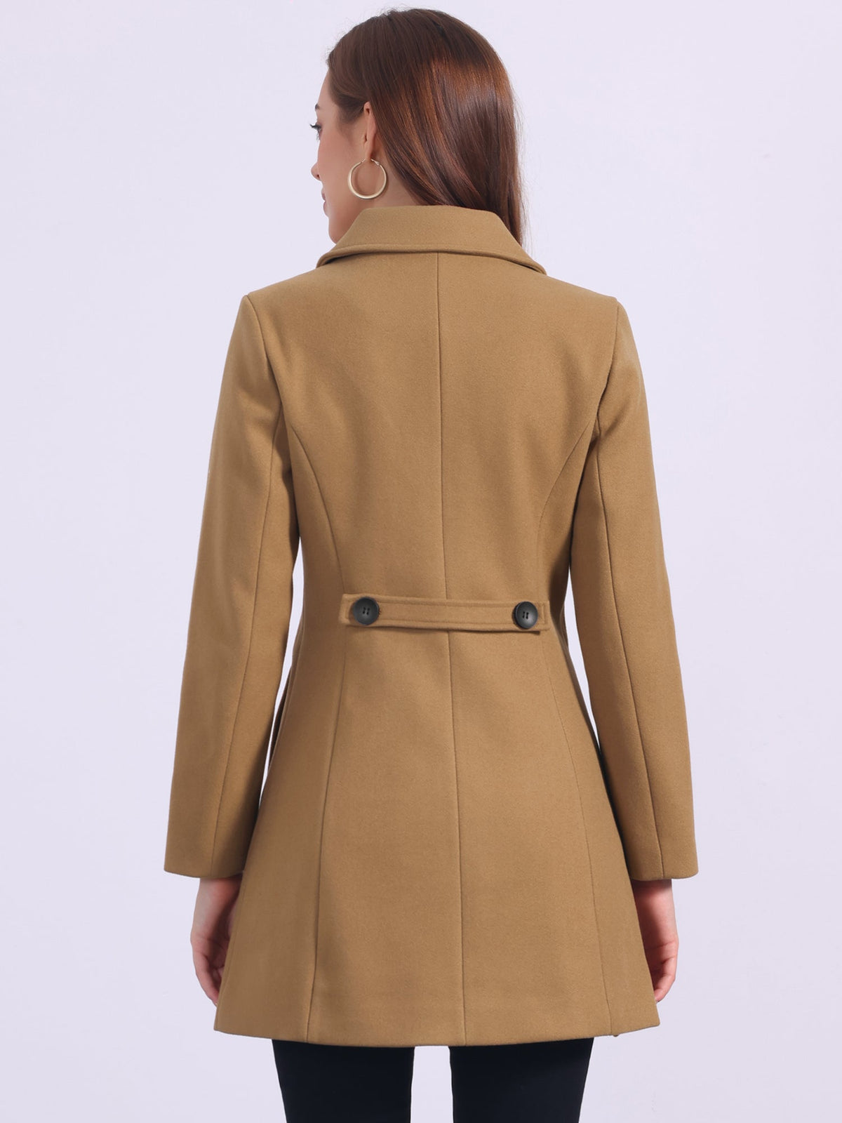 Women's Cozy Long Pea Coat – Button Front