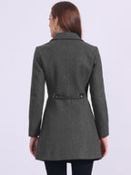 Women's Cozy Long Pea Coat – Button Front