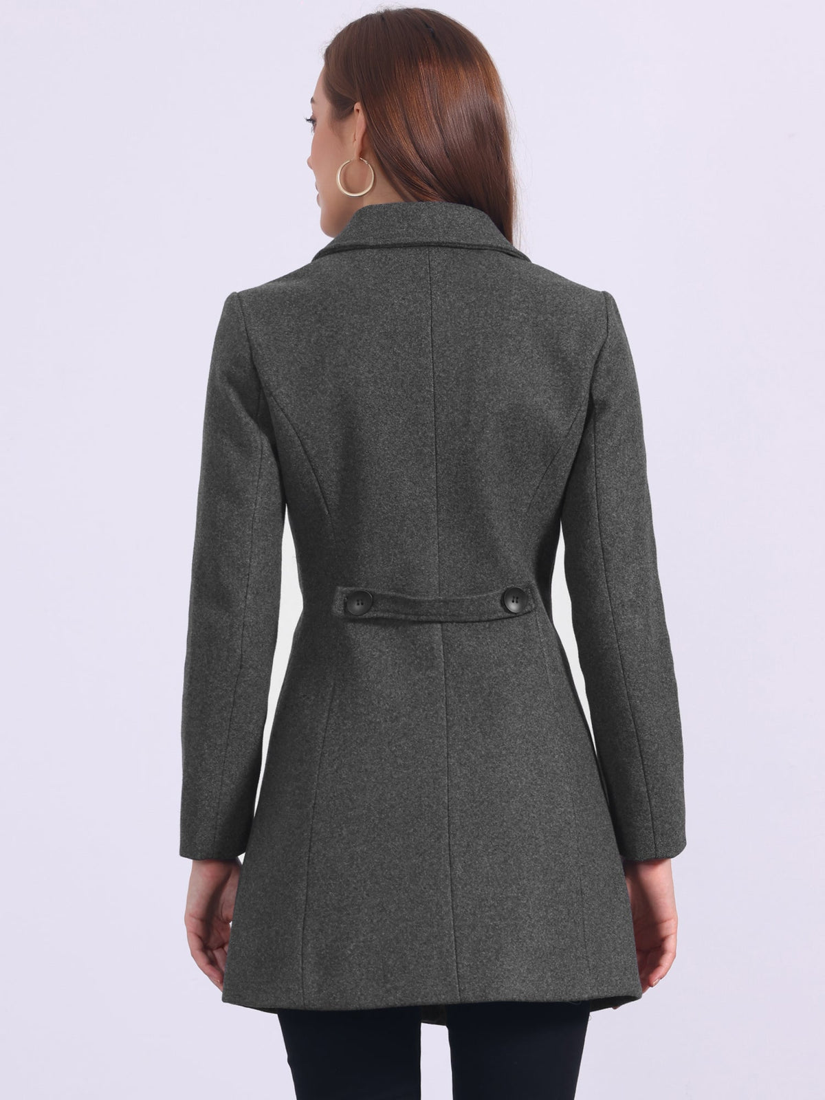 Women's Cozy Long Pea Coat – Button Front