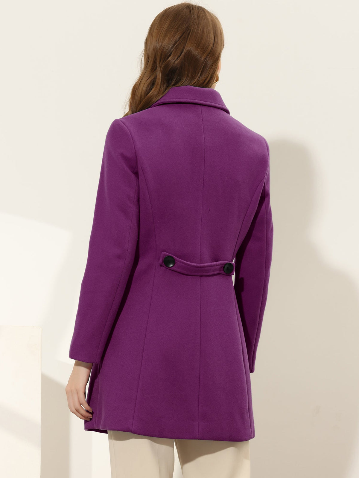Women's Cozy Long Pea Coat – Button Front