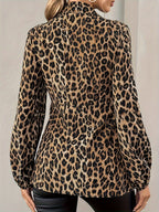 Women's Chic Leopard Print Blazer Jacket – Tie Waist
