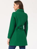 Women's Cozy Long Pea Coat – Button Front