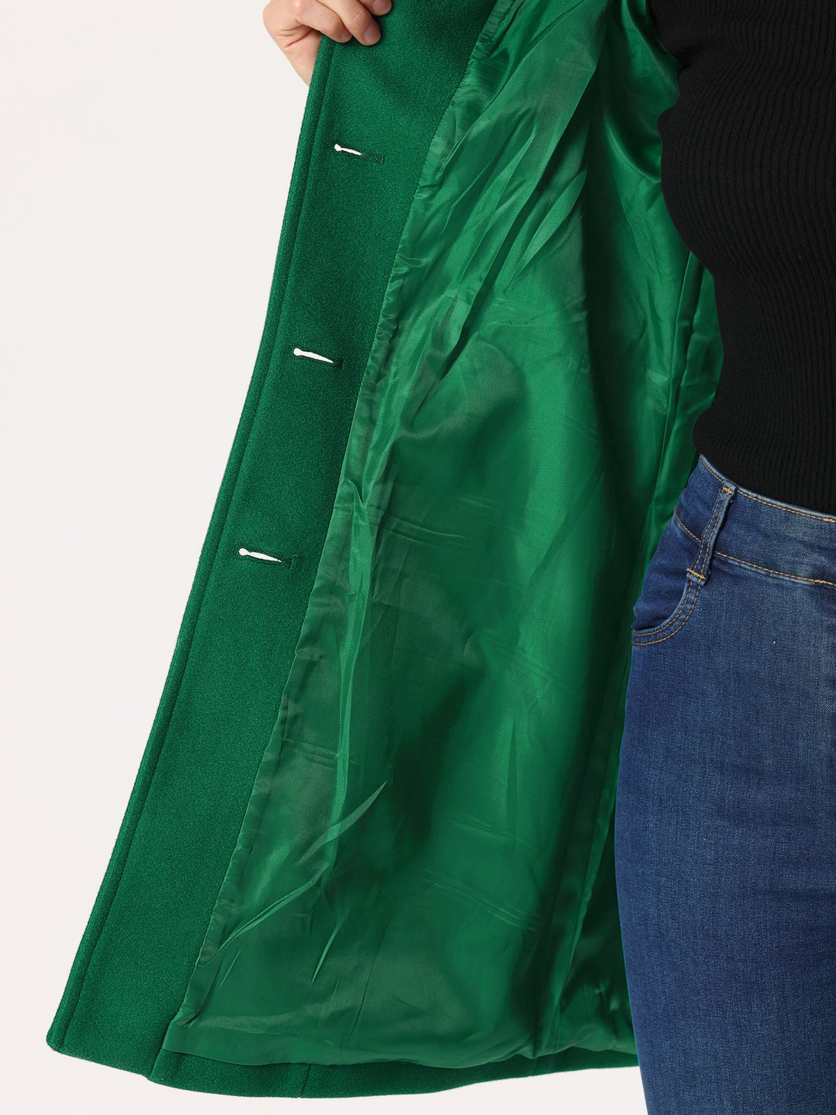 Women's Cozy Long Pea Coat – Button Front