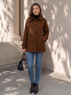 Women's Chic Button-Down Jacket – Pointed Collar