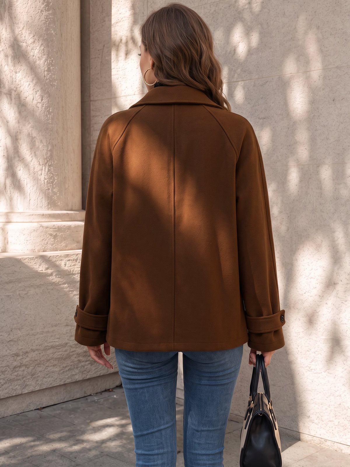 Women's Chic Button-Down Jacket – Pointed Collar