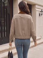 Women's Chic Houndstooth Jacket – Patchwork