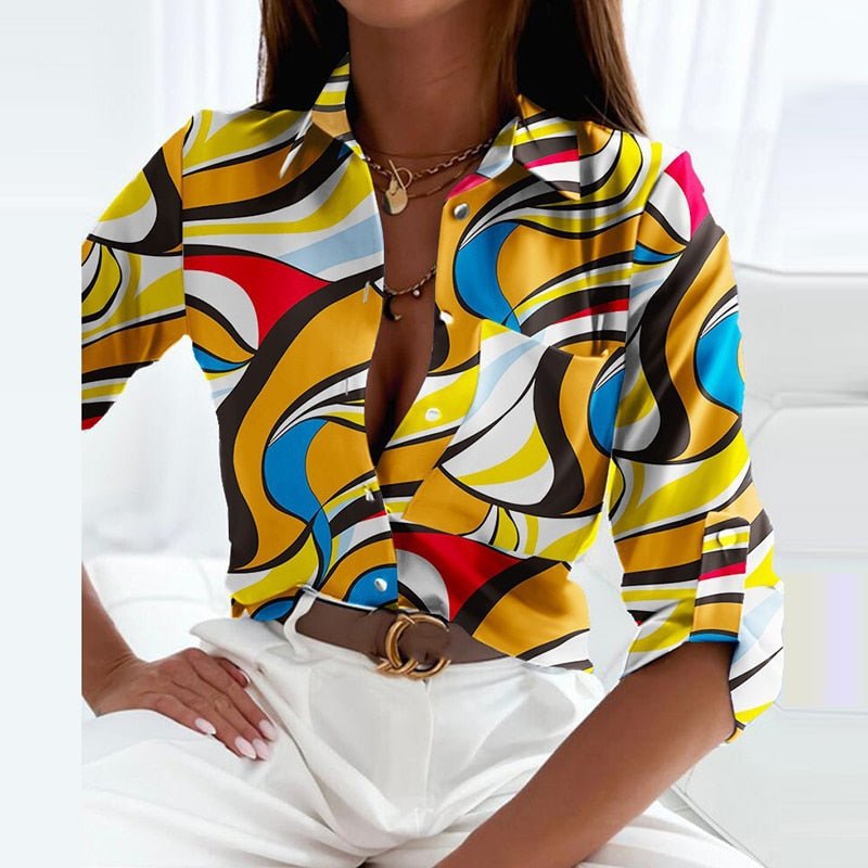 Raquel | Blusa Estampada Con Cuello