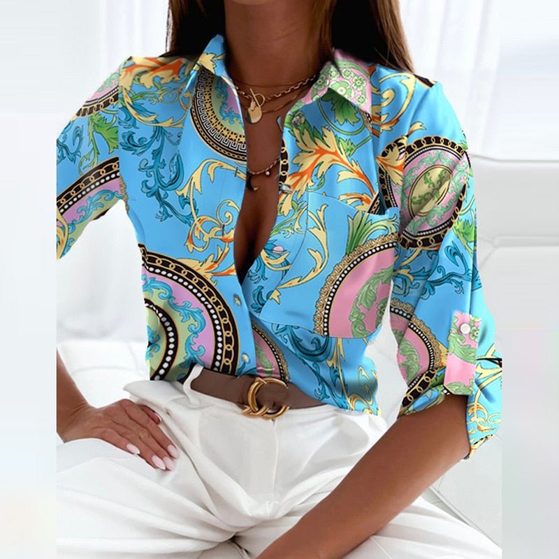 Raquel | Blusa Estampada Con Cuello