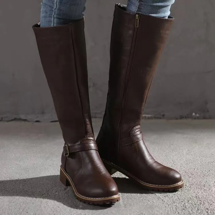 Women's Orthopedic Leather Boots – Buckle Strap