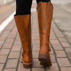 Women's Orthopedic Leather Boots – Buckle Strap