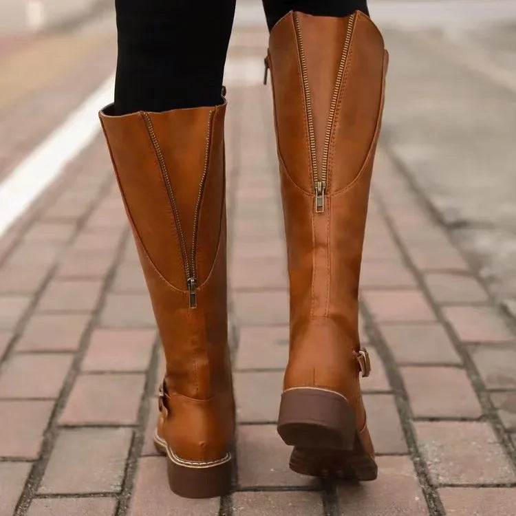 Women's Orthopedic Leather Boots – Buckle Strap