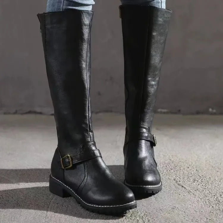 Women's Orthopedic Leather Boots – Buckle Strap