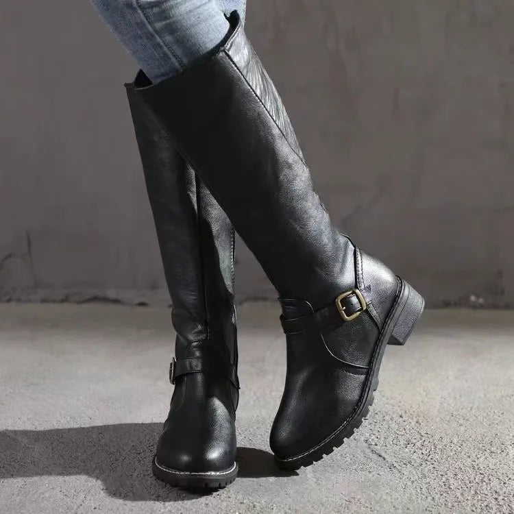 Women's Orthopedic Leather Boots – Buckle Strap